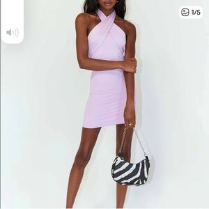 Princess Polly Lilac Halter Mini Dress